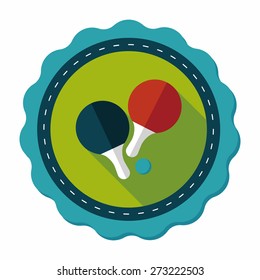table tennis racket flat icon with long shadow,eps10