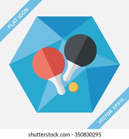 table tennis racket flat icon with long shadow,eps10