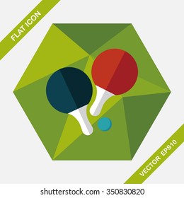 table tennis racket flat icon with long shadow,eps10