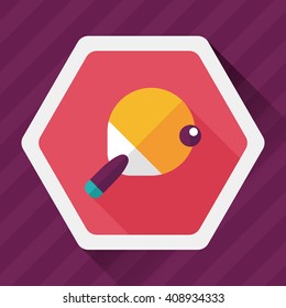 Table tennis racket flat icon with long shadow,eps10
