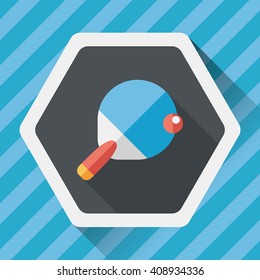 Table tennis racket flat icon with long shadow,eps10