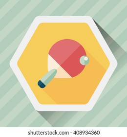 Table tennis racket flat icon with long shadow,eps10