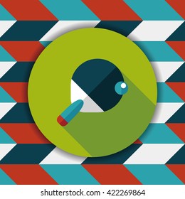 Table tennis racket flat icon with long shadow,eps10