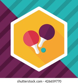 table tennis racket flat icon with long shadow,eps10