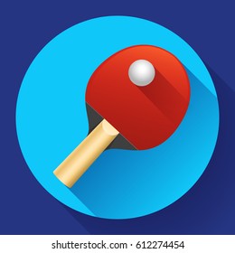 Table tennis racket icon with ball vector illustration