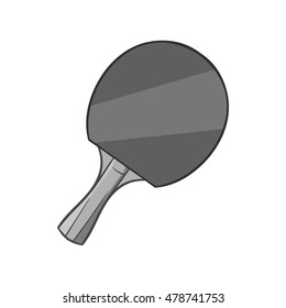 Table tennis racket icon in black monochrome style isolated on white background. Sport symbol. Vector illustration