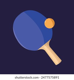 Table tennis racket icon. Vector illustration in flat style.