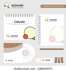 Table tennis racket Logo, Calendar Template, CD Cover, Diary and USB Brand Stationary Package Design Vector Template
