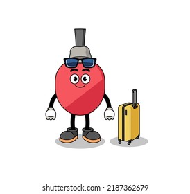 table tennis racket mascot doing vacation , character design