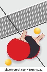 table tennis racket mesh balls isolated on a light background art creative vector illustration