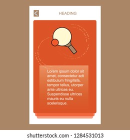 Table tennis racket mobile vertical banner design design. Vector