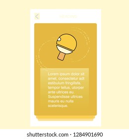 Table tennis racket  mobile vertical banner design design. Vector