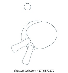 table tennis racket outline sport vector illustration outline 
