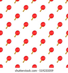 Table tennis racket pattern. Cartoon illustration of table tennis racket vector pattern for web