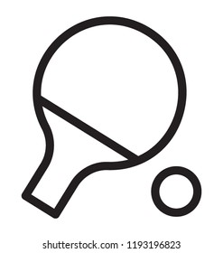Table tennis racket and ping pong ball
