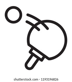 Table tennis racket and ping pong ball