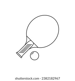 Table tennis racket. Ping pong icon line style isolated on white background. Vector illustration