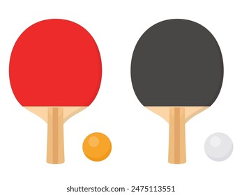 Table tennis racket and ping pong_vector illustration