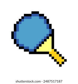  Table tennis racket in pixel art style