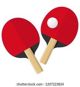 Table Tennis Racket for playing. Vector Illustration. White background.