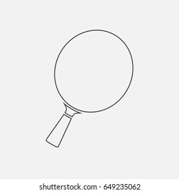 Table tennis racket simple icon. Ping pong. Contour illustration.