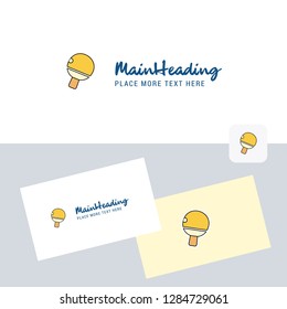 Table tennis racket  vector logotype with business card template. Elegant corporate identity. - Vector