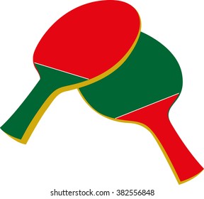 Table tennis rackets.