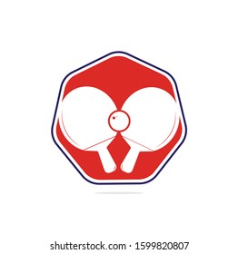 Table tennis rackets with ball vector illustration. Table tennis and ping pong rackets with ball logo.