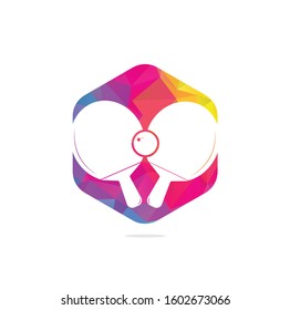 Table tennis rackets with ball vector illustration. Table tennis and ping pong rackets with ball logo.