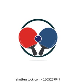 Table tennis rackets with ball vector illustration. Table tennis and ping pong rackets with ball logo.