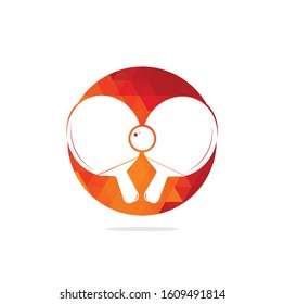 Table tennis rackets with ball vector illustration. Table tennis and ping pong rackets with ball logo.