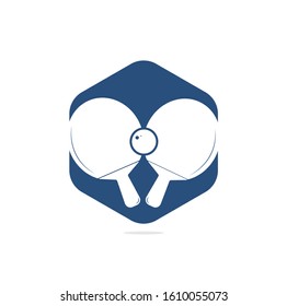 Table tennis rackets with ball vector illustration. Table tennis and ping pong rackets with ball logo.
