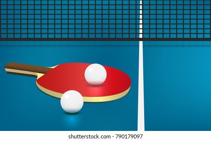 Table tennis, rackets and balls