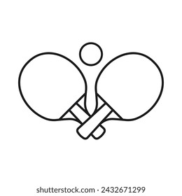 Table tennis rackets crossed symbol, ping pong logo