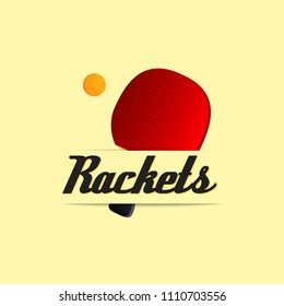 Table Tennis Rackets Yellow Background Vector Image
