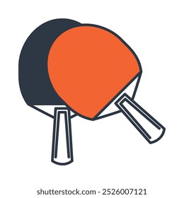 Table tennis racquets. Minimalistic line icons