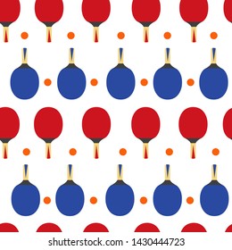 Table tennis seamless pattern illustration.