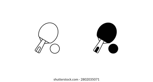 Table Tennis set icon with white background vector stock illustration