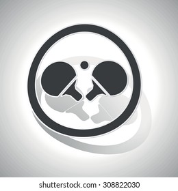 Table tennis sign sticker, curved, with outlining and shadow