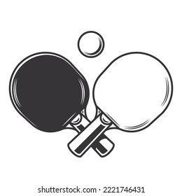 table tennis silhouette. Ping pong club Line art logos or icons. vector illustration.
