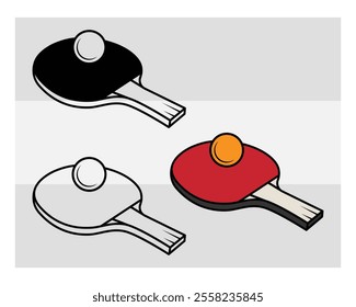 Table Tennis, Table Tennis Silhouette, Sports, Tennis Bat, Ball, Outline, Clipart, Tennis Vector, png,