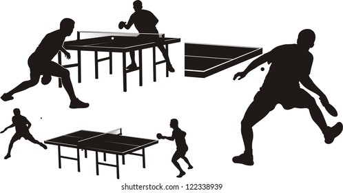 table tennis - silhouettes