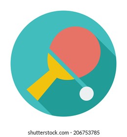 Table tennis. Single flat color icon. Vector illustration.