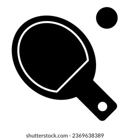 Table tennis solid icon. Ping pong vector illustration isolated on white. Table tennis racket and ball glyph style design, designed for web and app. Eps 10