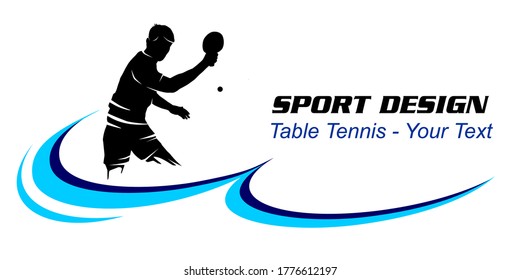 Table tennis sport graphic in vector quality.