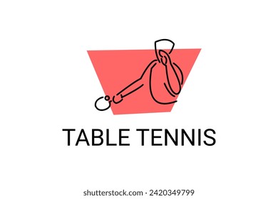 table tennis sport vector line icon. playing table tennis. sport pictogram, vector illustration.