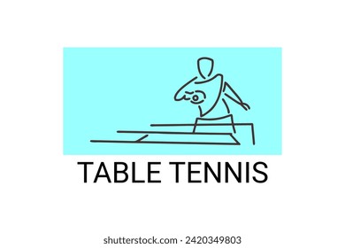 table tennis sport vector line icon. playing table tennis. sport pictogram, vector illustration.