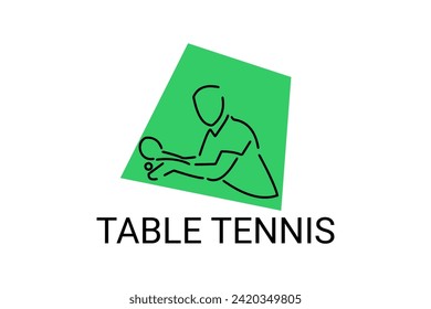 table tennis sport vector line icon. playing table tennis. sport pictogram, vector illustration.