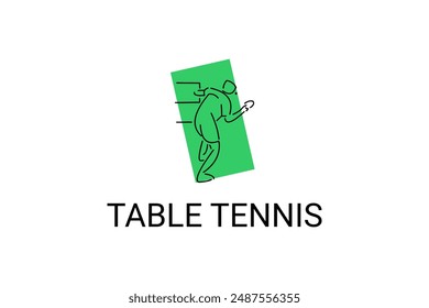 table tennis sport vector line icon. playing table tennis. sport pictogram, vector illustration.