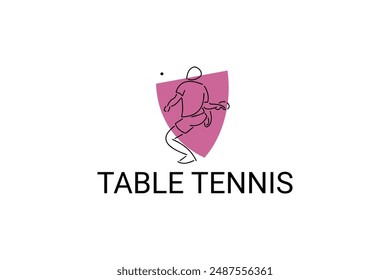 table tennis sport vector line icon. playing table tennis. sport pictogram, vector illustration.